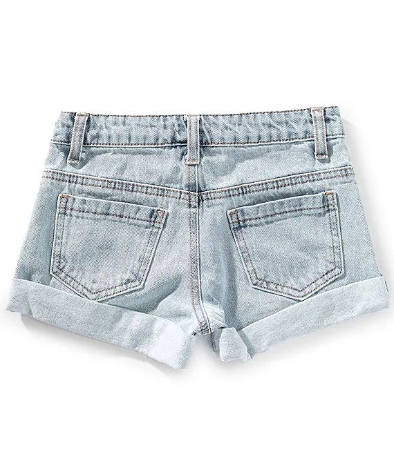 Denim Short w/ Rhinestone Trim