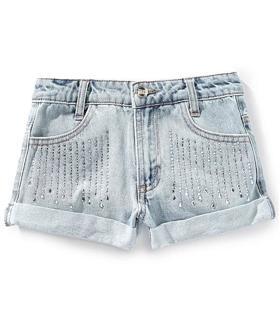 Denim Short w/ Rhinestone Trim