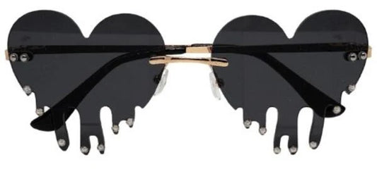 Crystallized Drip Heart Sunglasses