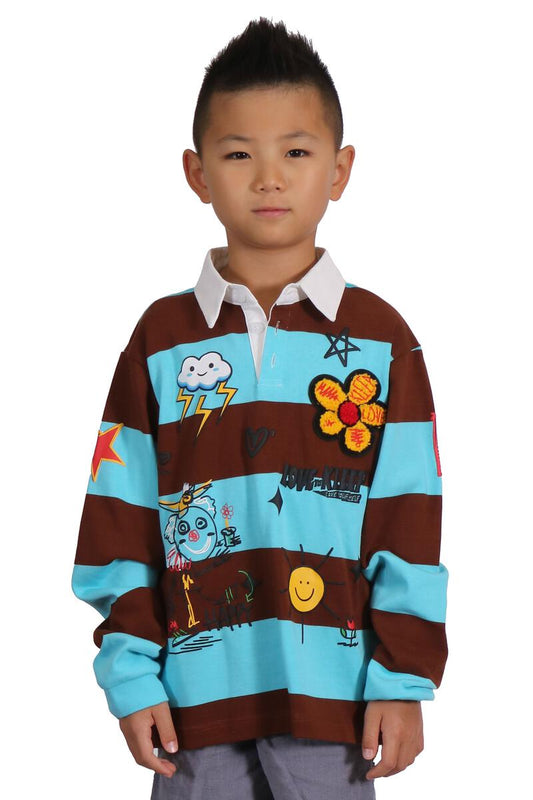 Polo Shirt Jordy Blue & Brown
