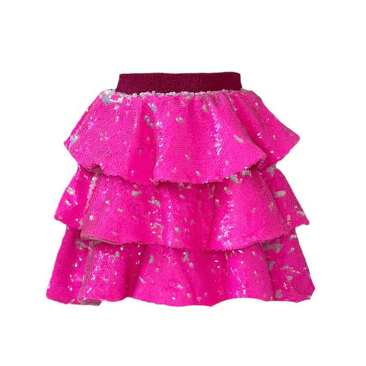 Hot Pink 3 Tier Sparkle Skirt