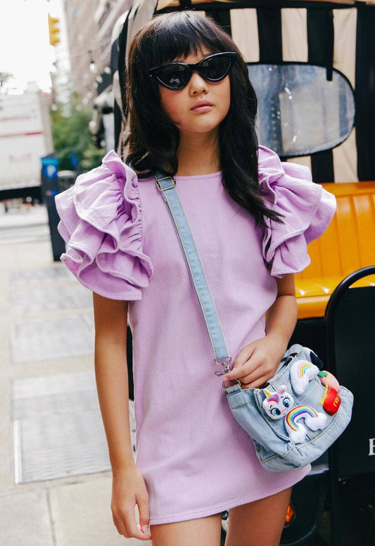 Lila Ruffle Denim Dress
