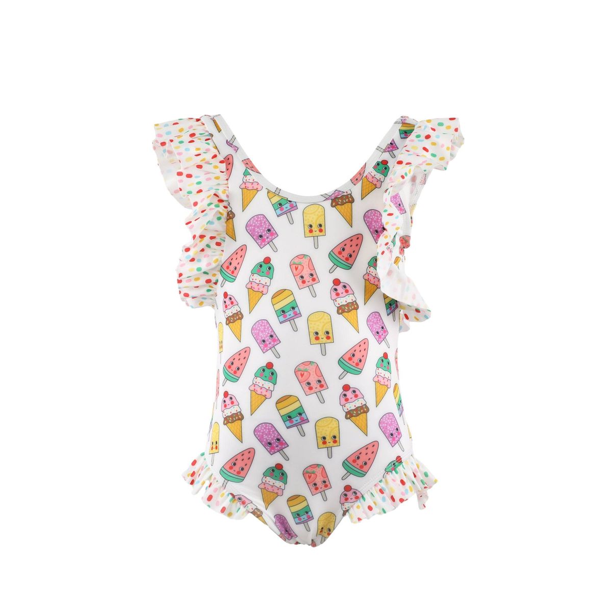 Rainbow Ice Cream Ruffle Swimsuit