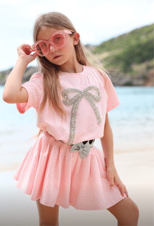 Crystal Bow Short Set
