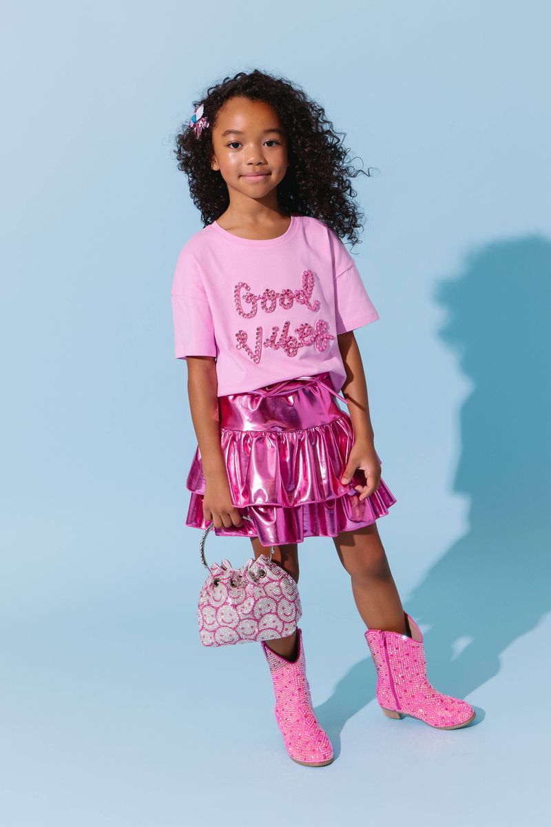 Metallic Ruffle Skort