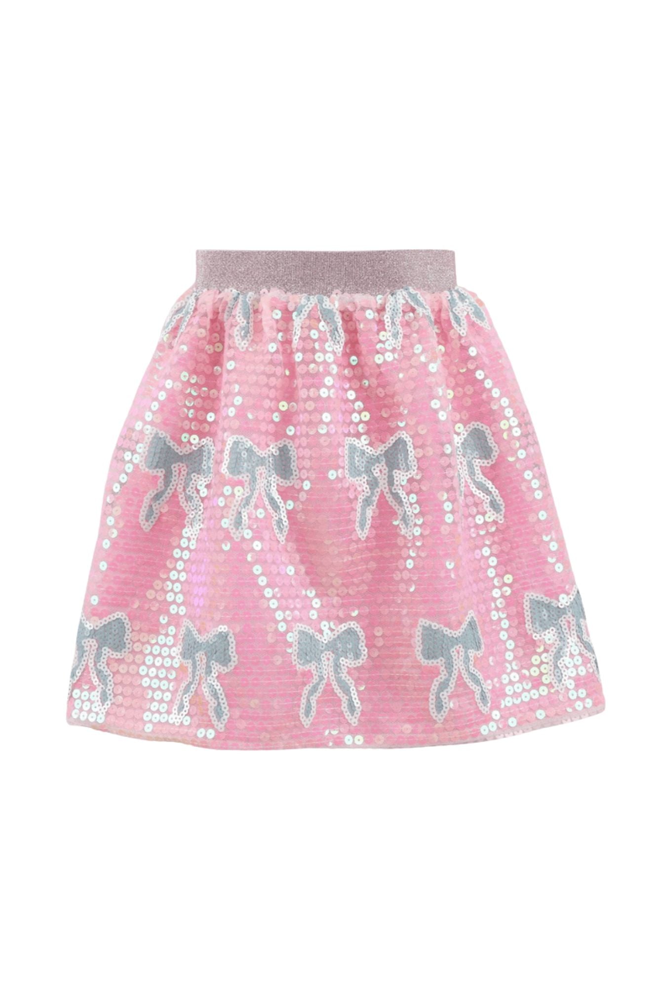 Baby Blue Sequin Bow Skirt