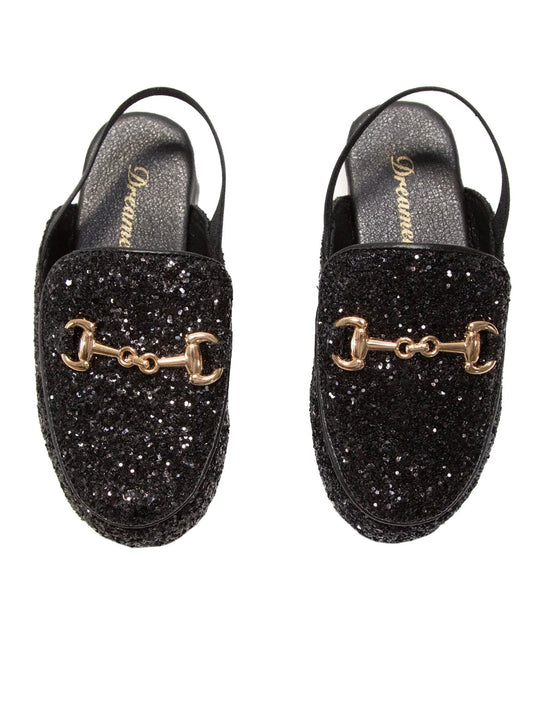 Suecos glitter negro