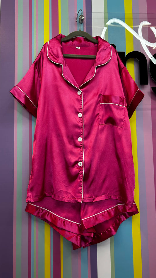 Fuchsia Pajamas w/ White Details