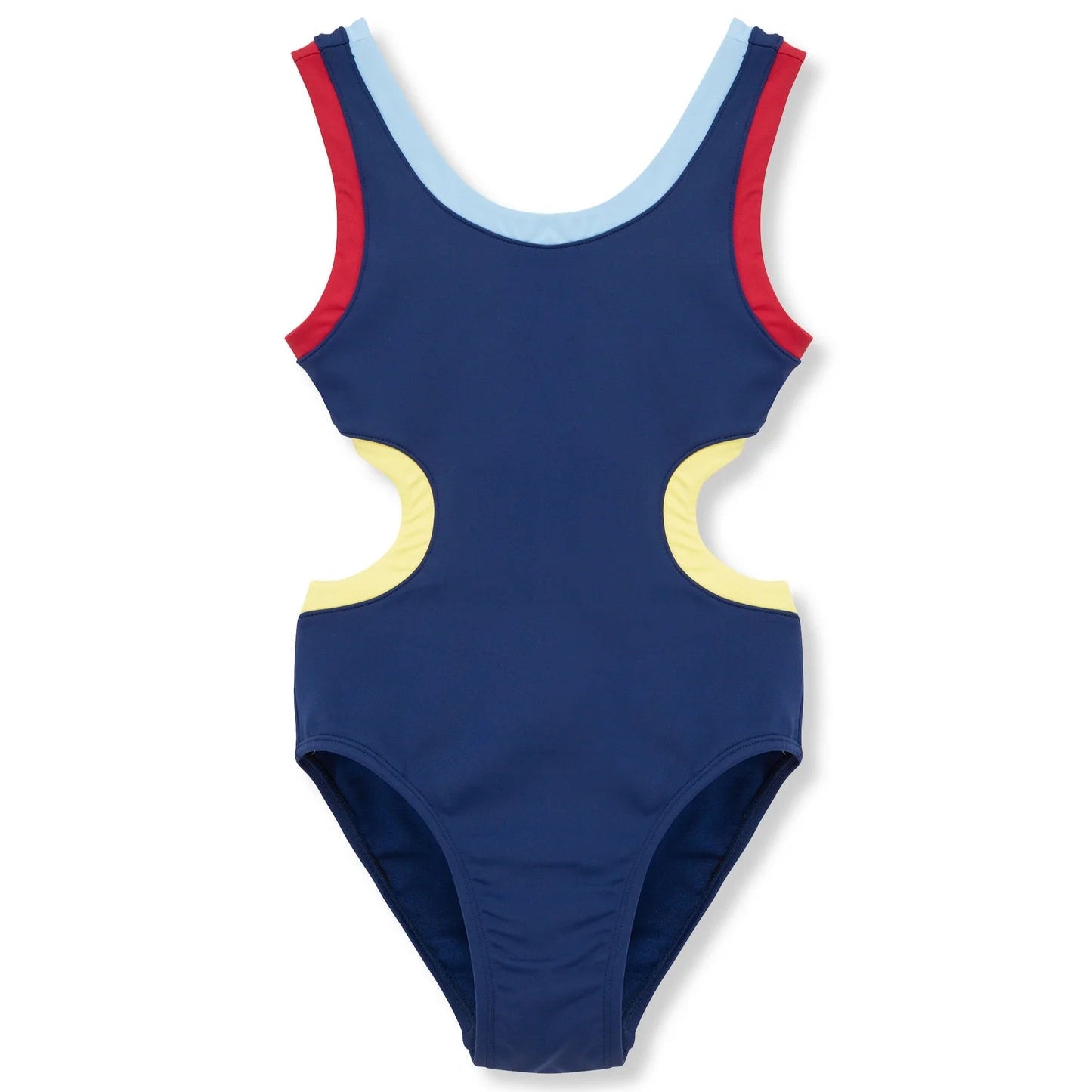Color Block One-Piece Swimwear Blue