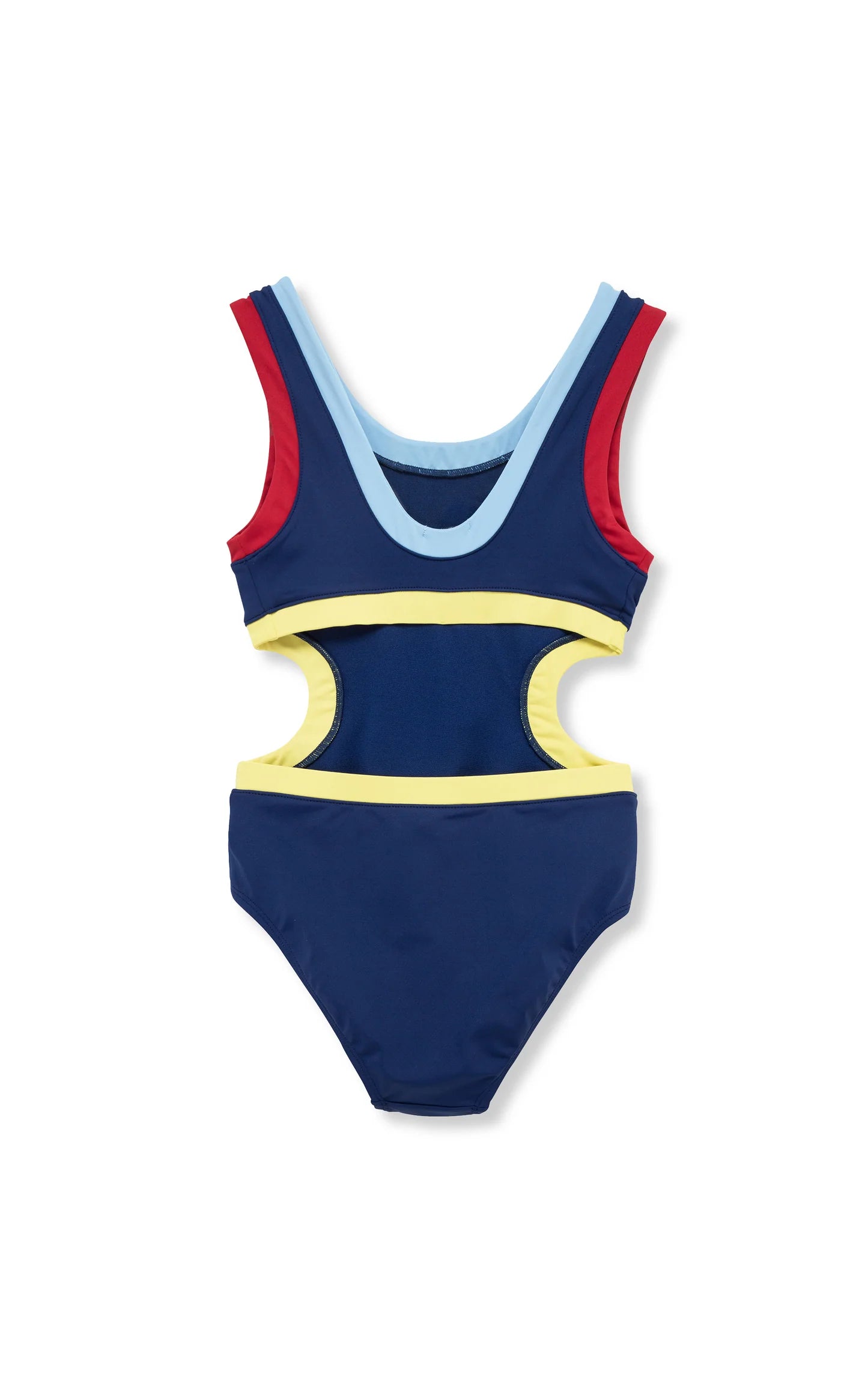 Color Block One-Piece Swimwear Blue