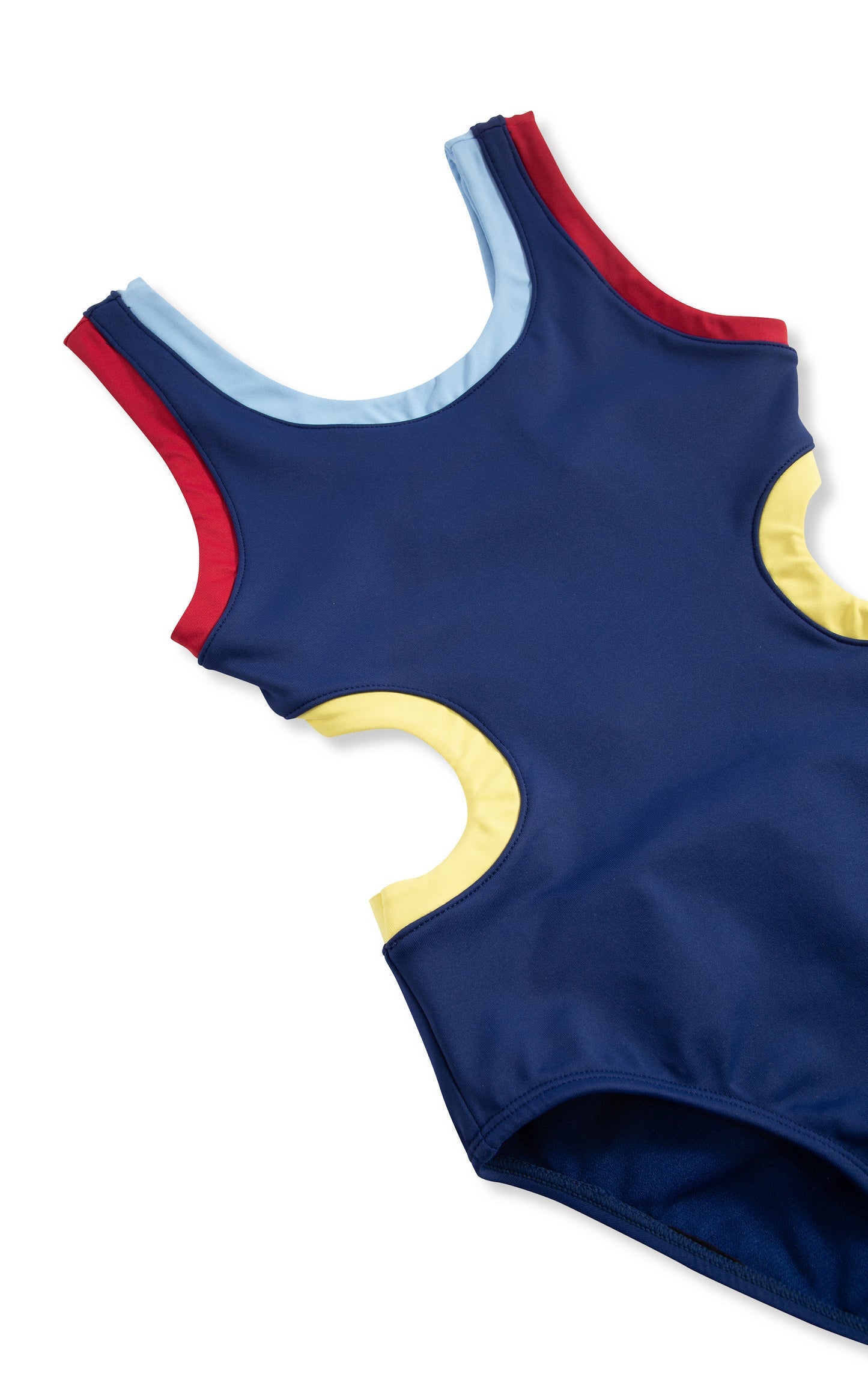 Color Block One-Piece Swimwear Blue
