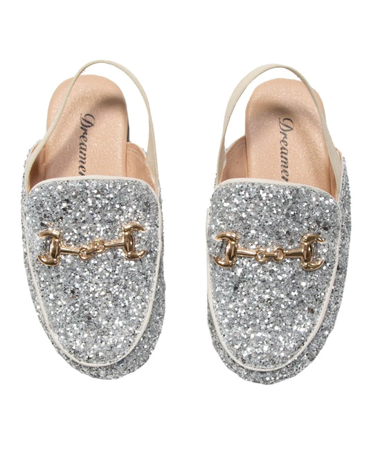 Suecos glitter plateado
