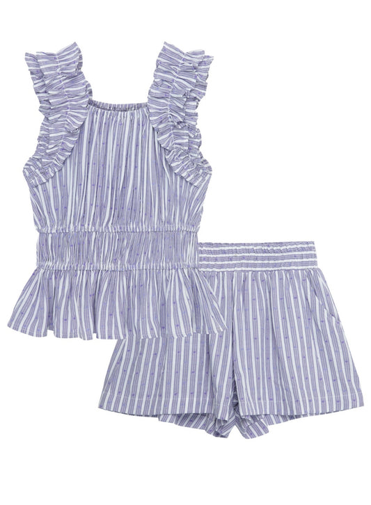 Lila & White Ruffle Set