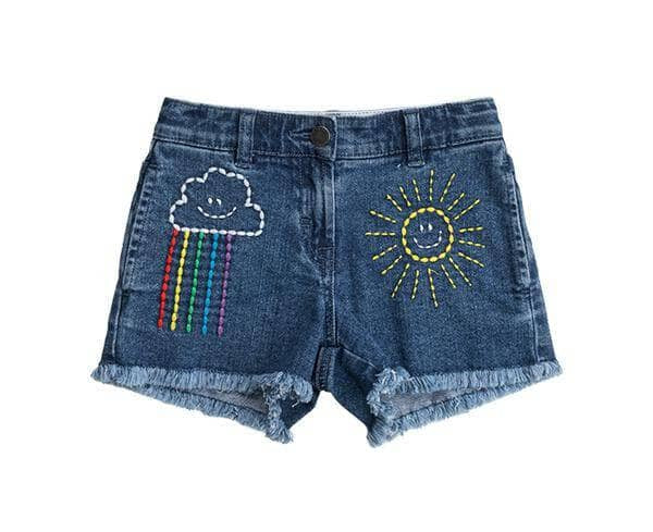Rainbow Denim Shorts