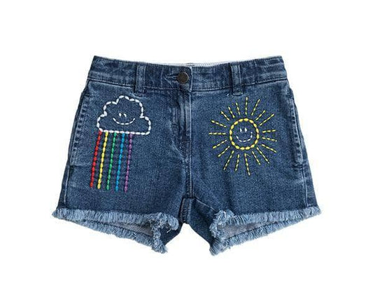 Rainbow Denim Shorts