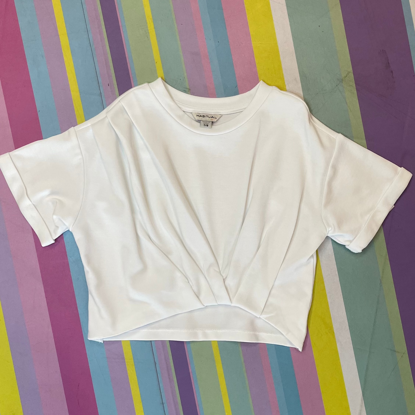Twisted Sleeve White Top