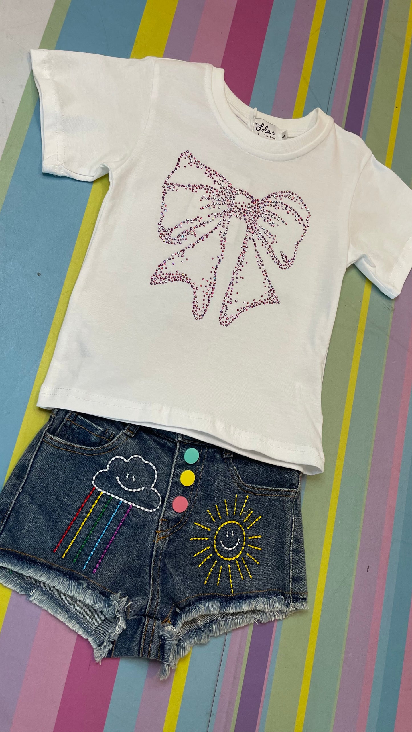 Crystal Bow White T-Shirt