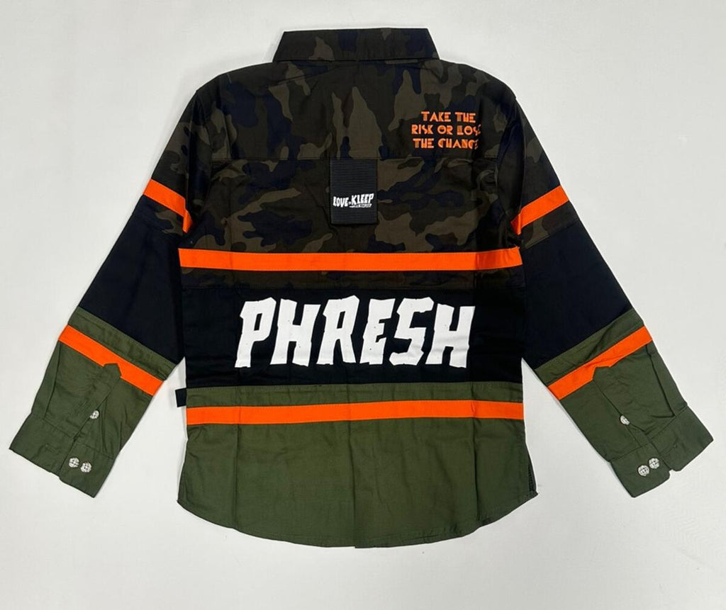 Veti Button Down Shirt Camo & Black