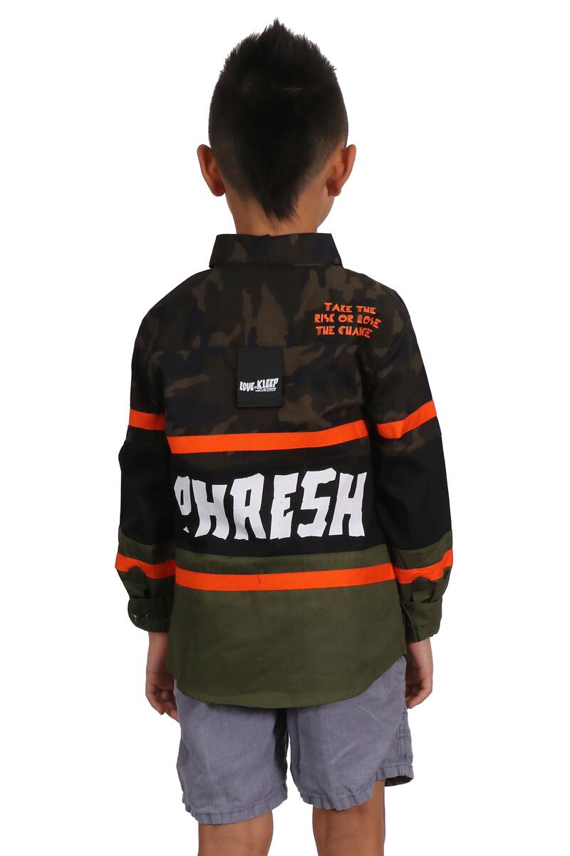 Veti Button Down Shirt Camo & Black