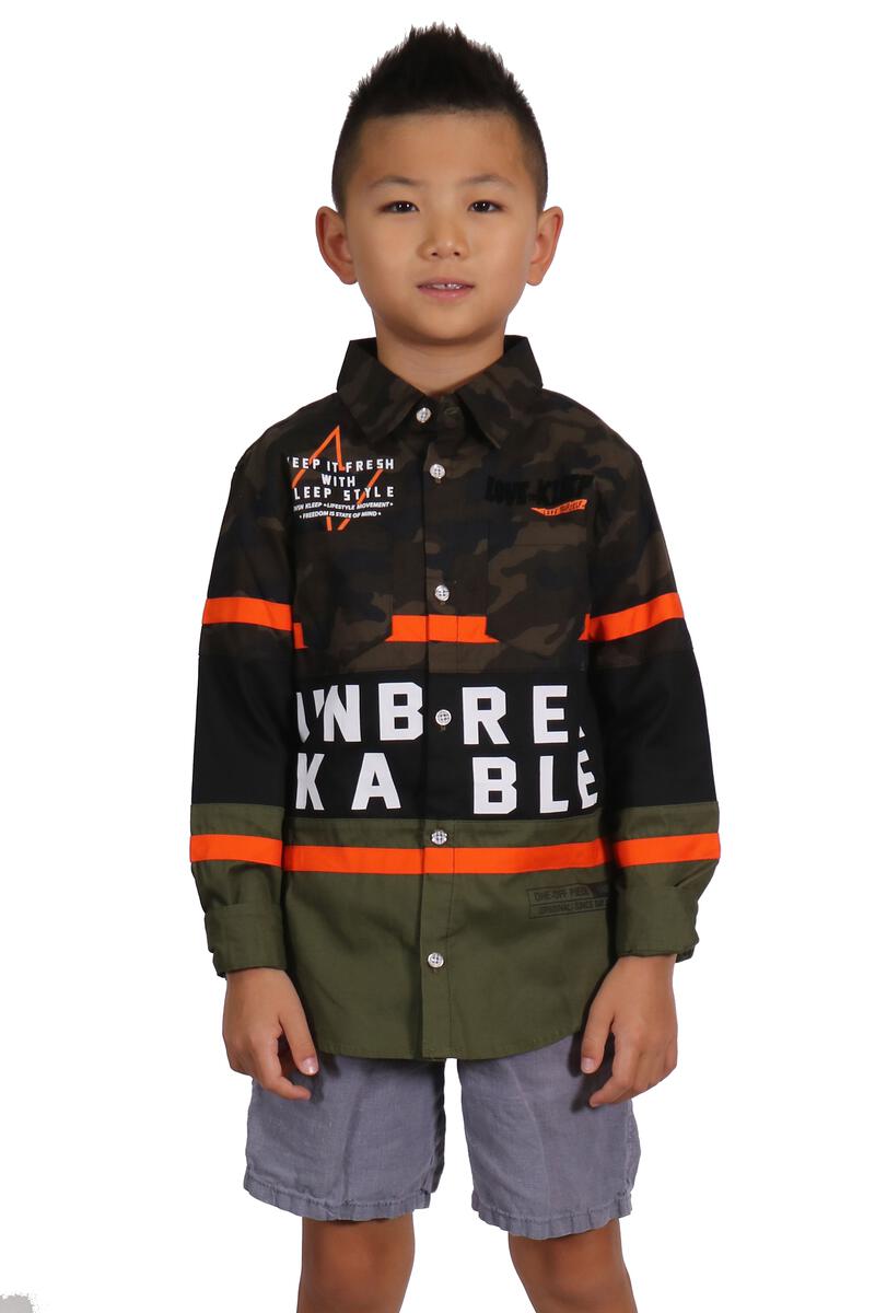 Veti Button Down Shirt Camo & Black