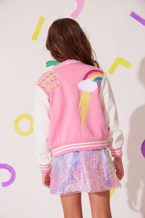 Good Vibes Varsity Bomber Jacket