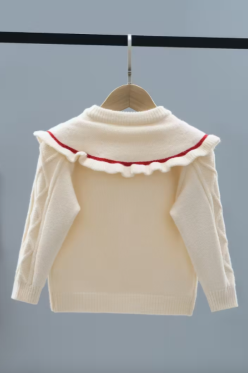 Beige Cherry Cardigan