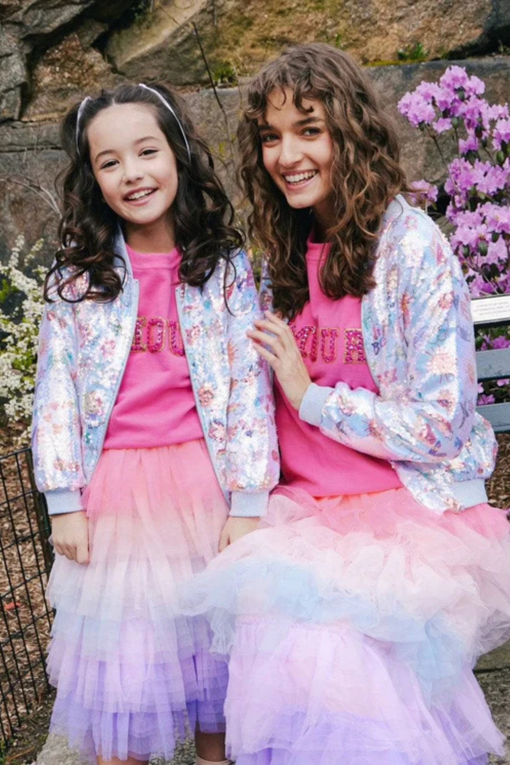 Good Vibes Doodle Sequin Bomber