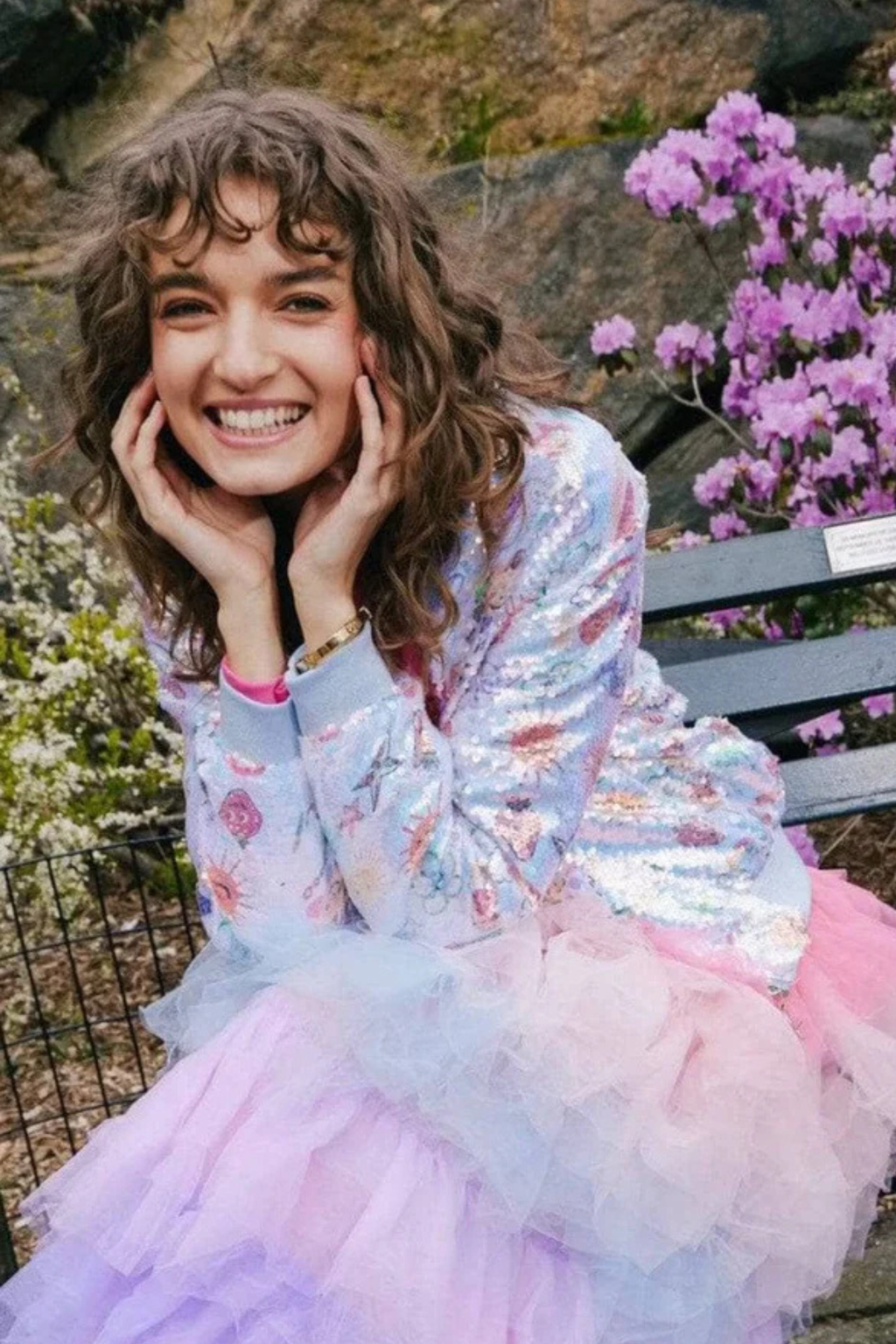 Good Vibes Doodle Sequin Bomber