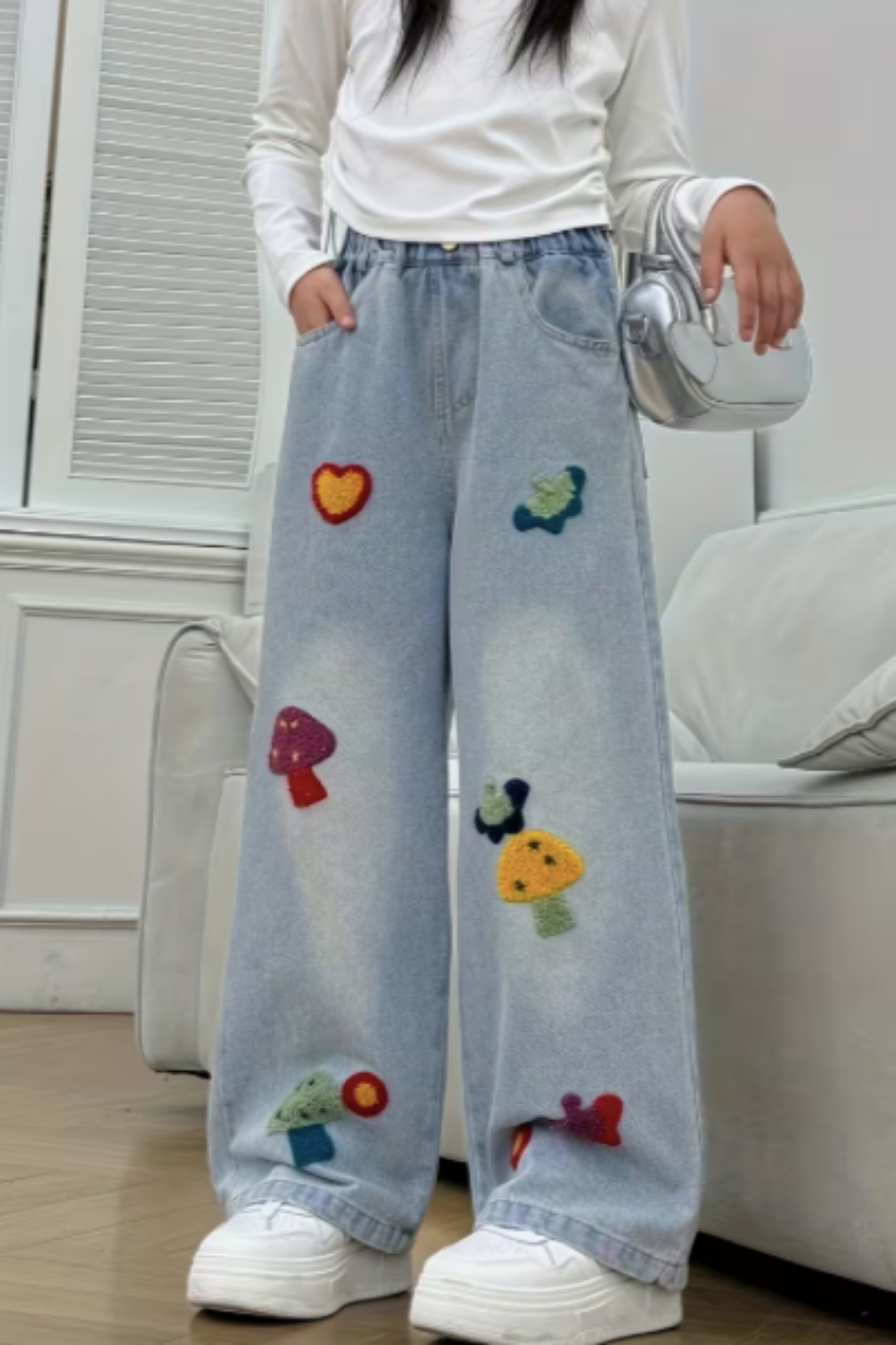 Light Jeans with Mushrooms