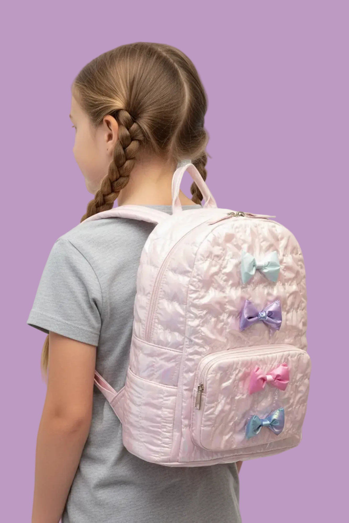 Pink Puffy Bow Mini Backpack