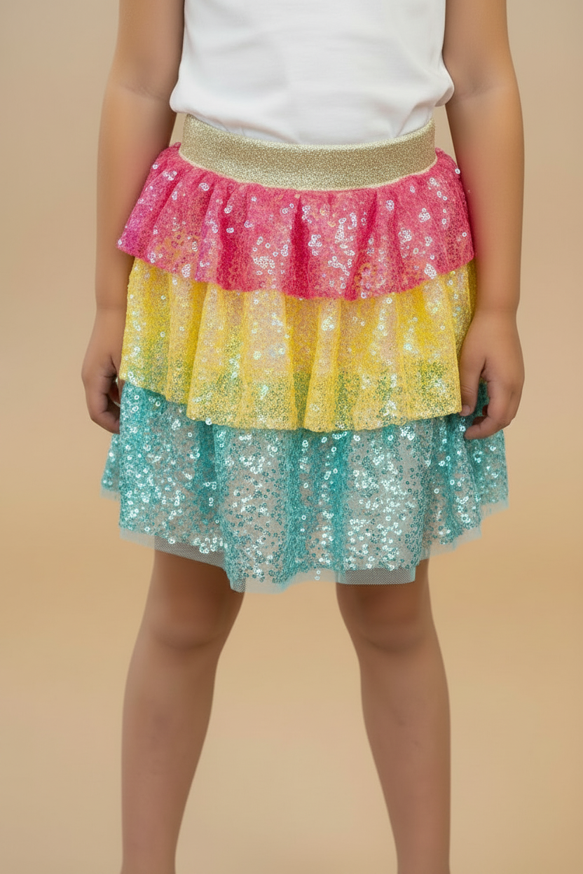 Neon Sequins Skirt