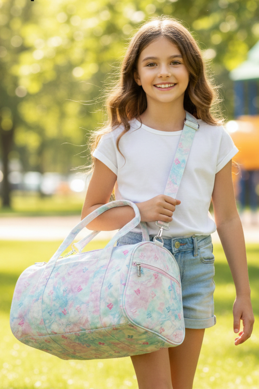 Duffel Bag Pastel Tie Dye with Bows