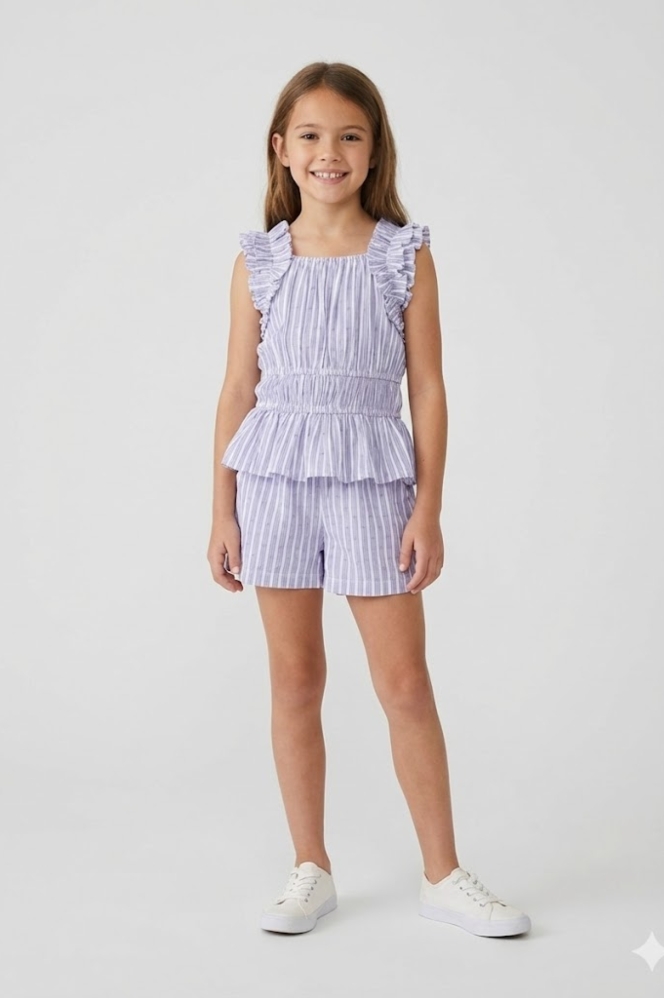 Lila & White Ruffle Set