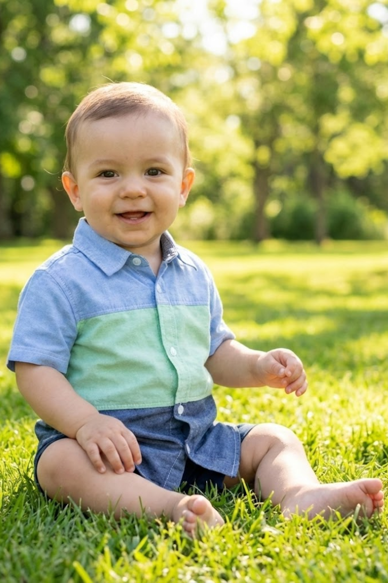 Color-blocked Linen Shirt