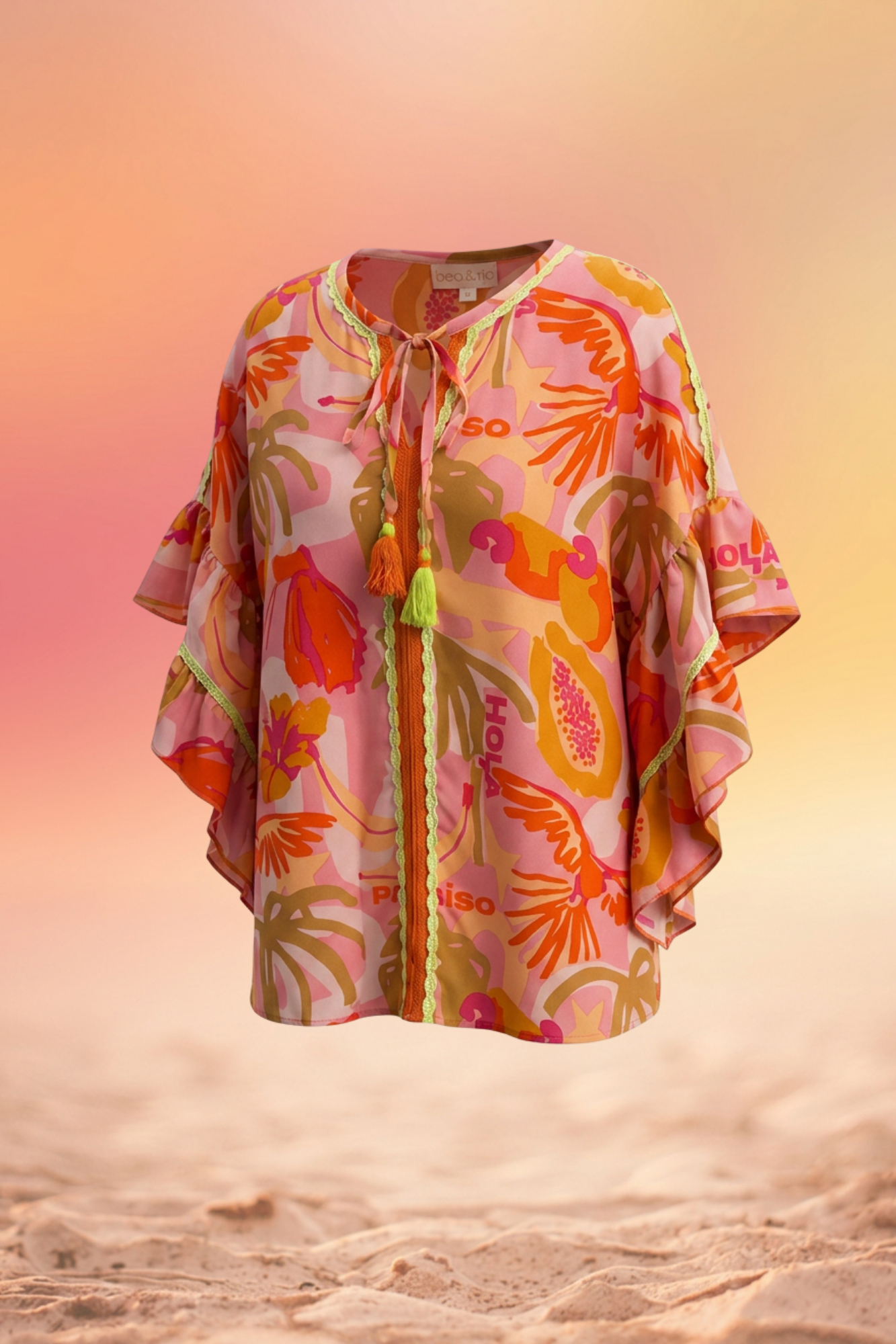 Sun & Surf CoverUp Kaftan Fringe