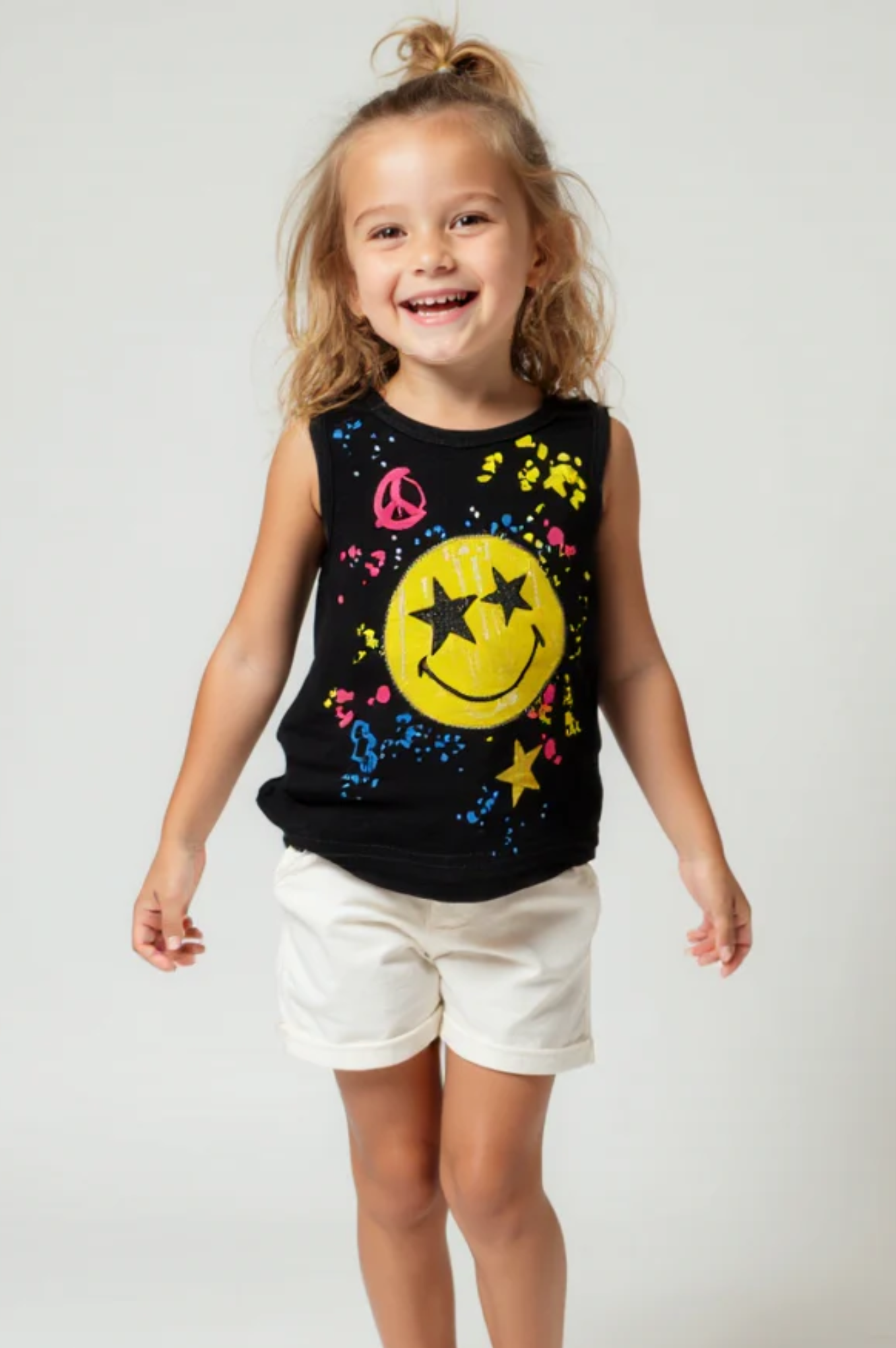 Smiley Graffiti Tank Black