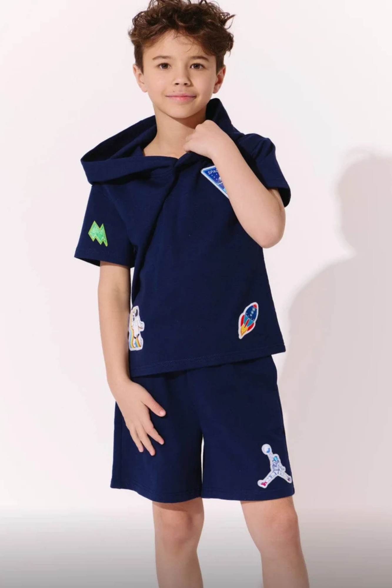 Navy Space Boys Short Set