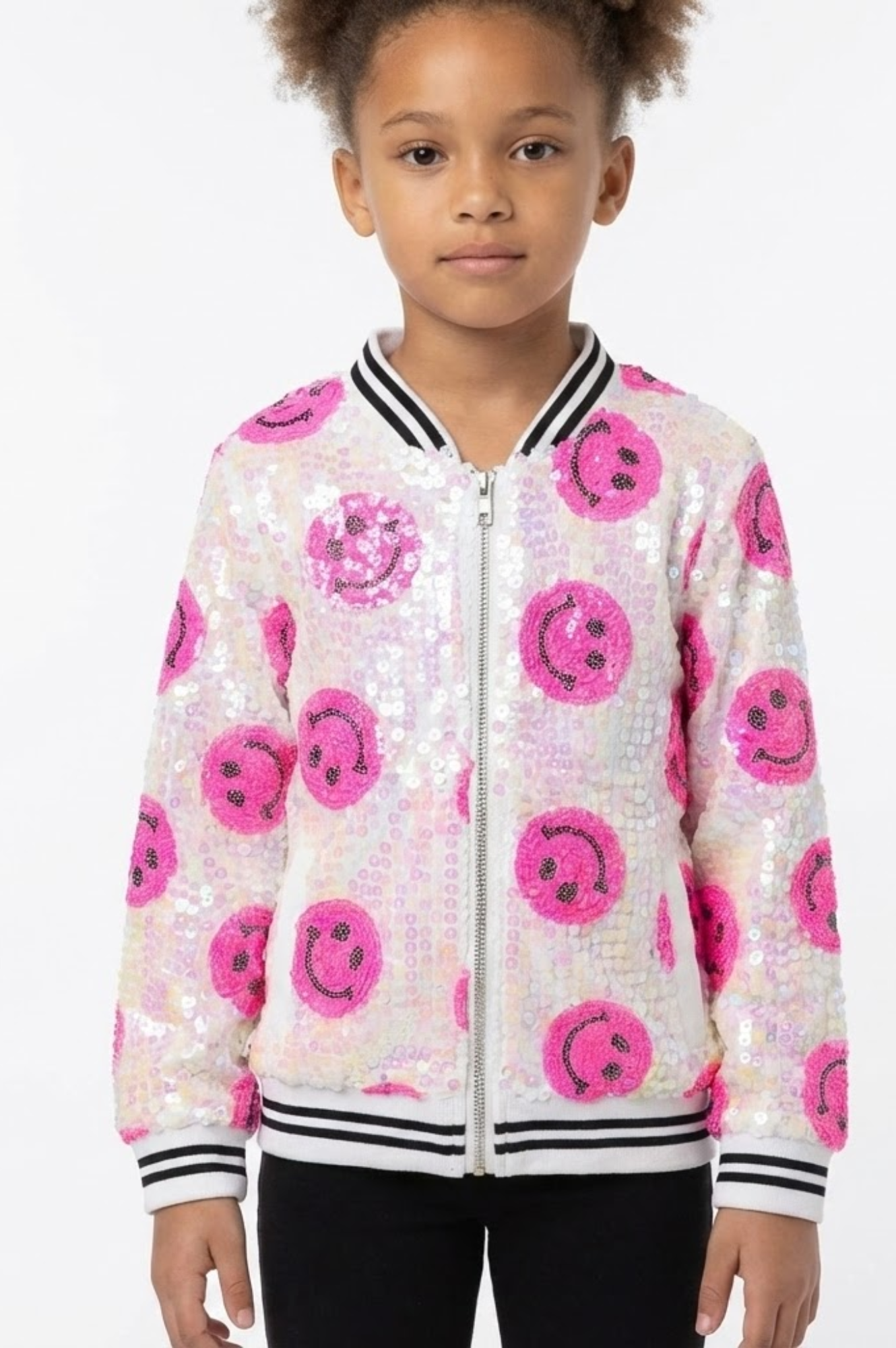 Pink Happy Bomber Jacket