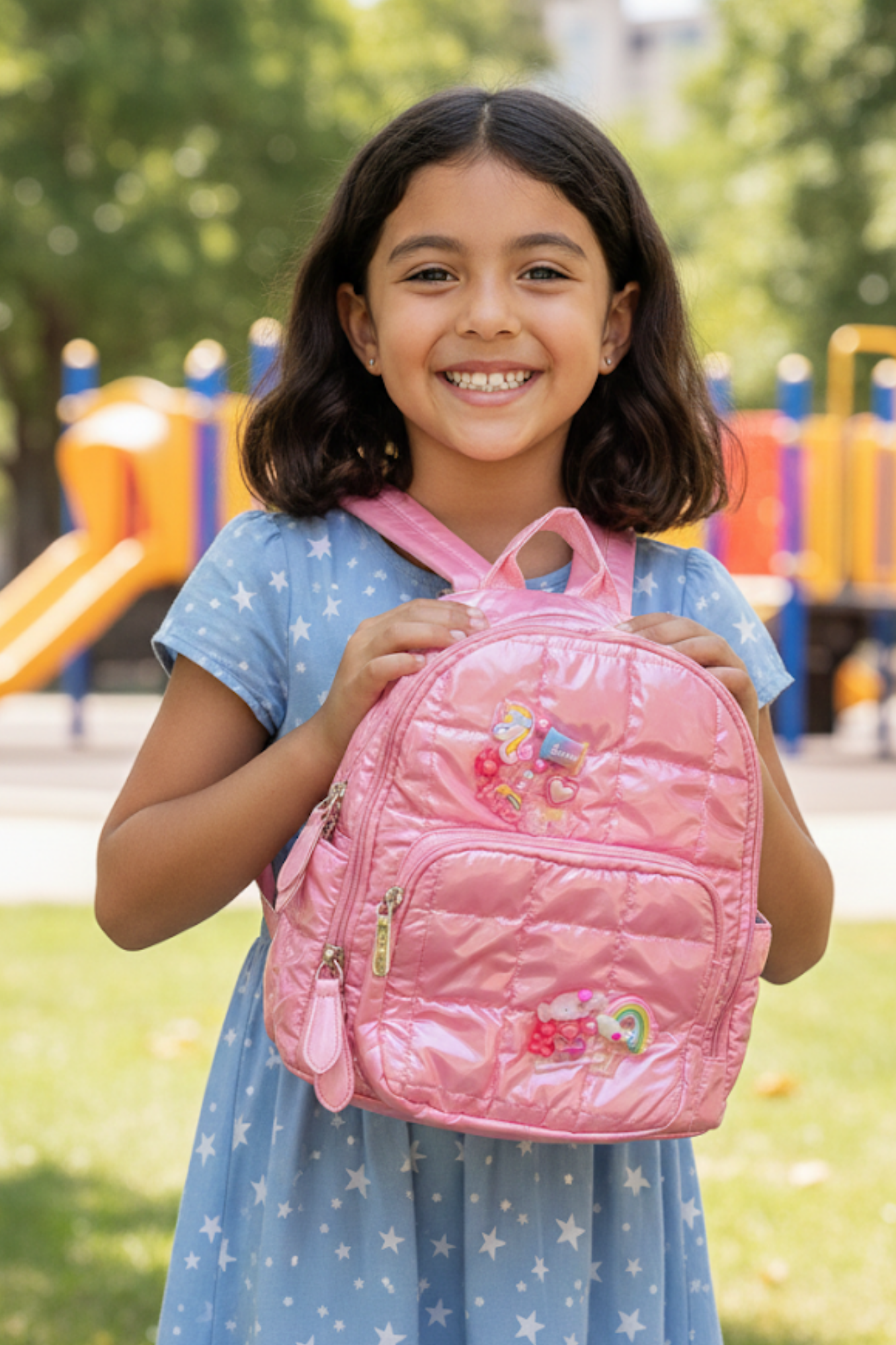 Quilted Charm Mini Backpack Pink