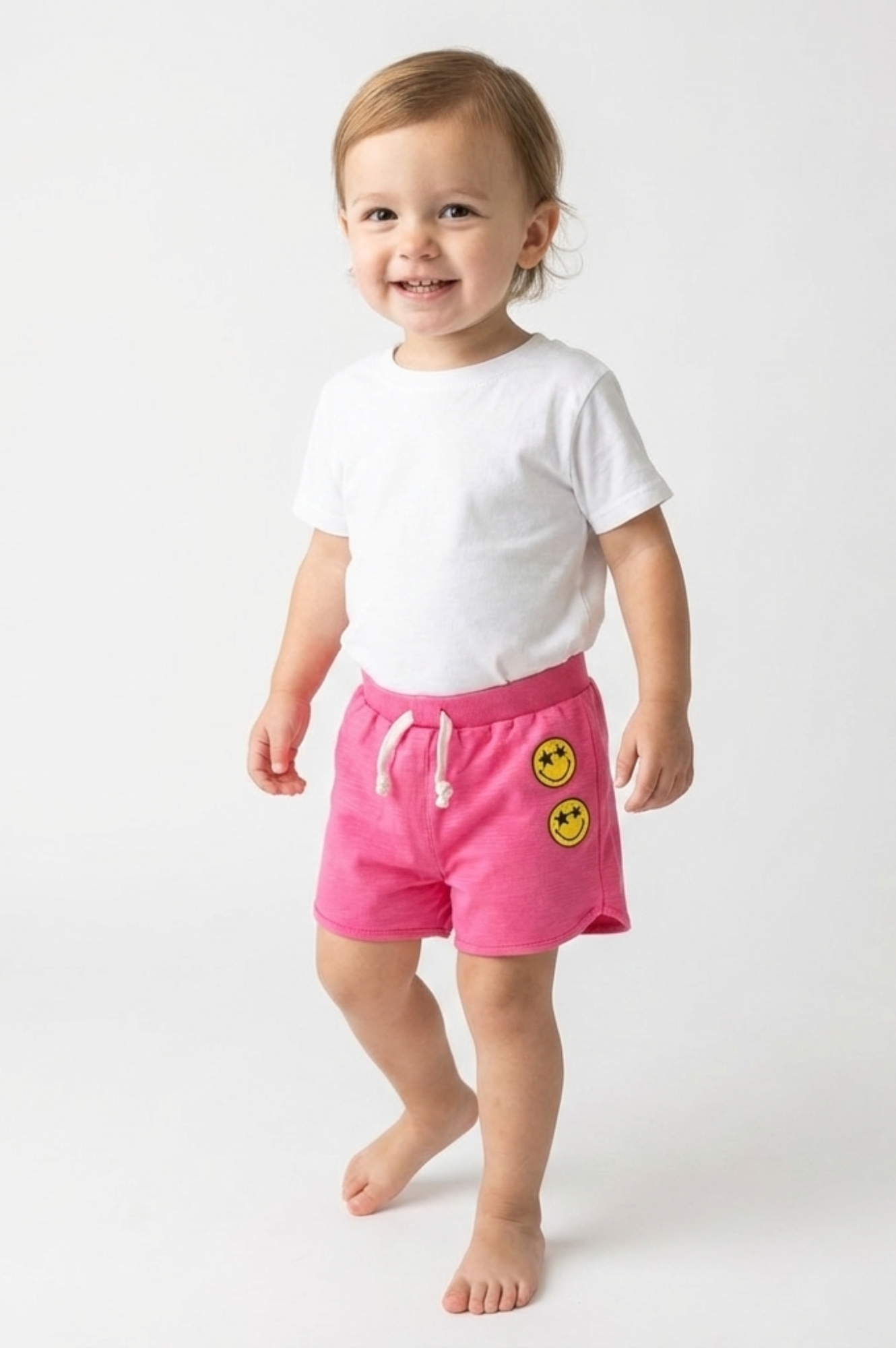 Smiley French Terry Short Fucsia