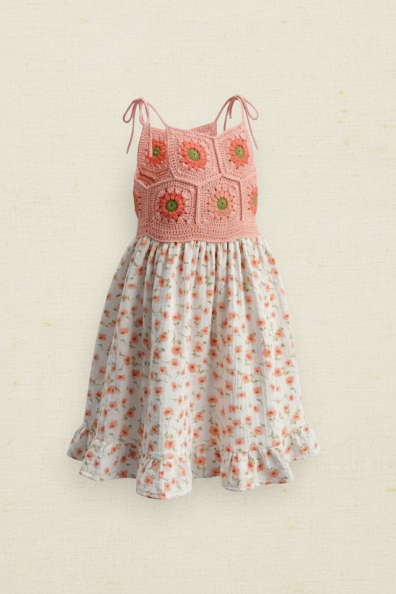 Poppies Garden Crochet Top Dress