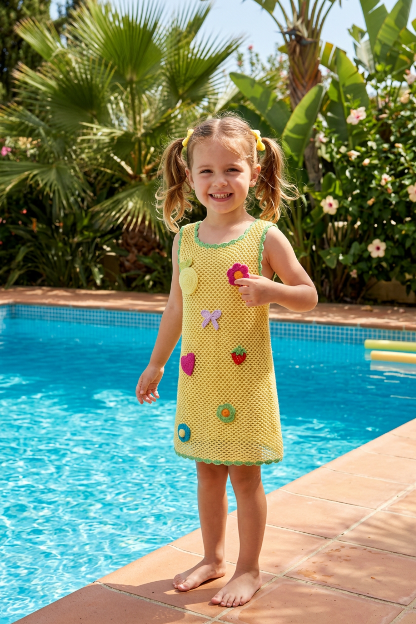 Yellow Lime Crochet Dress