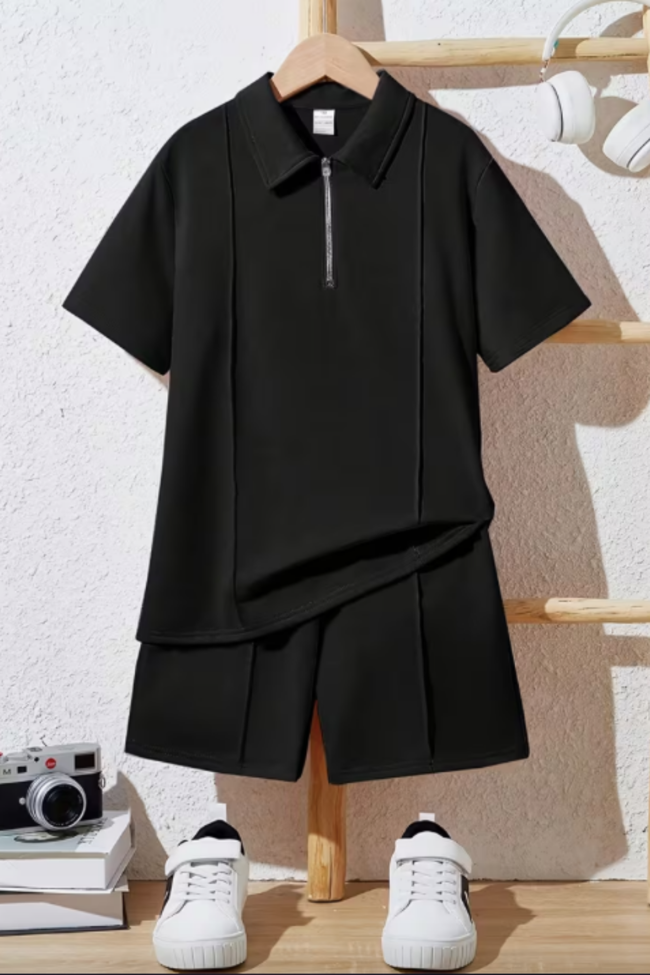 Black T-Shirt & Shorts Set