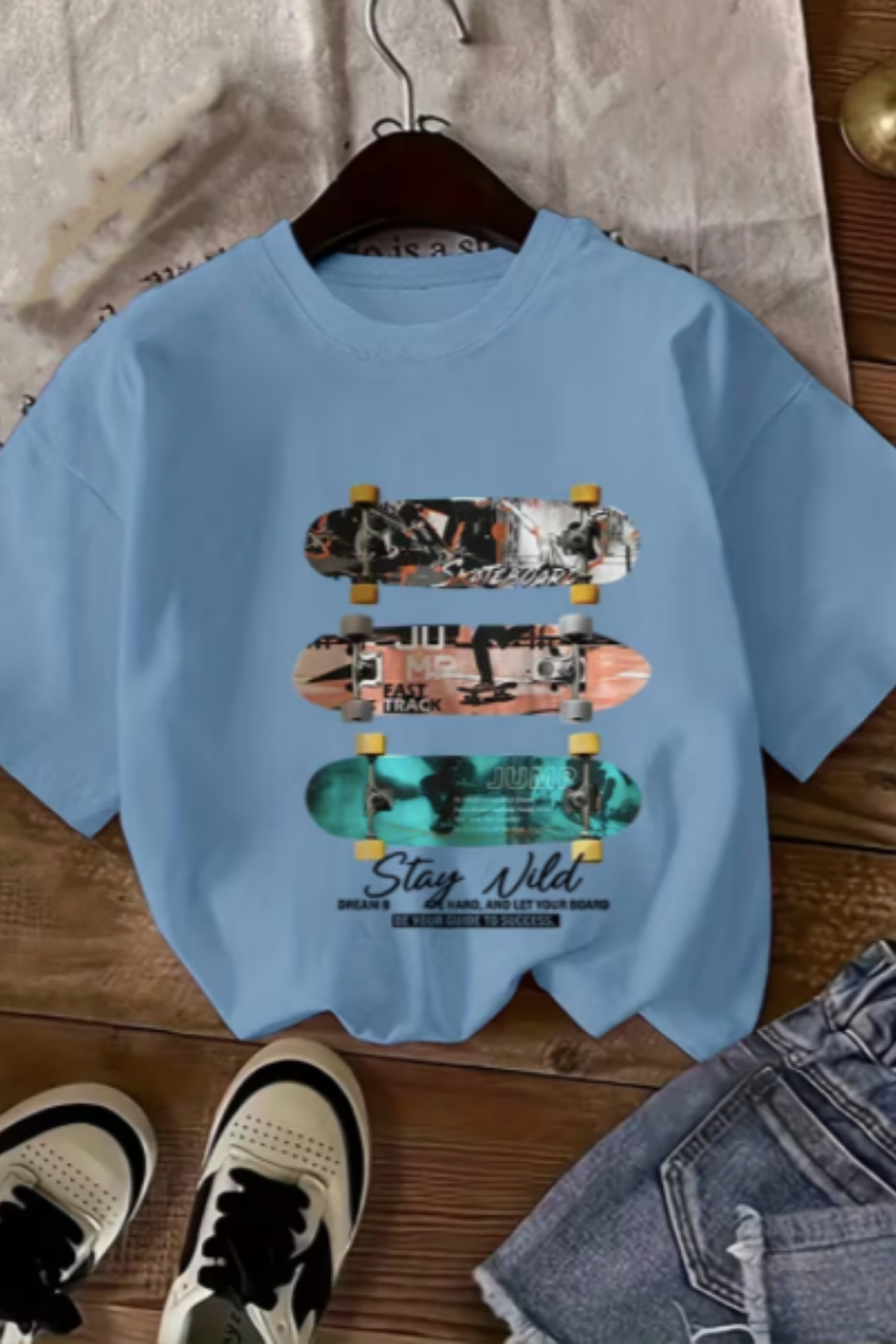 Baby Blue Skateboard T-Shirt