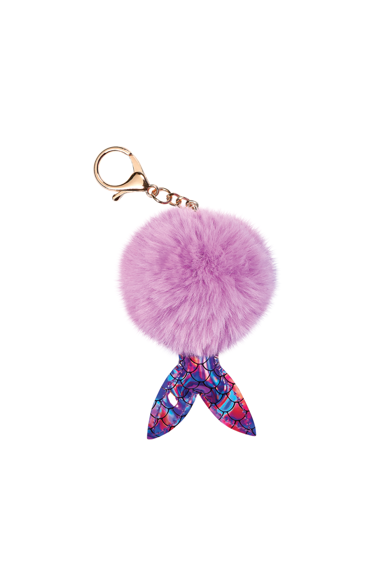 Mermaid Furry Pom-Pom Clip Purple
