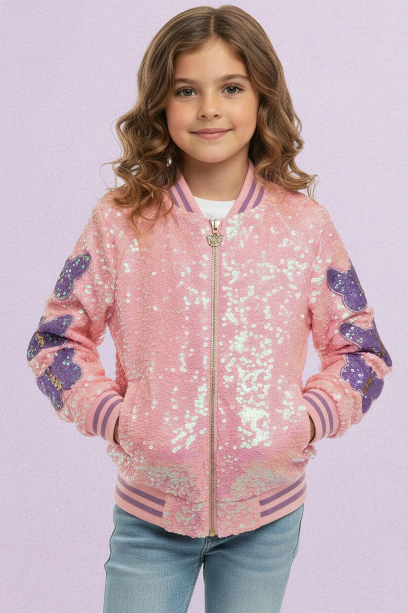 Mariah Sequins Bomber Jacket