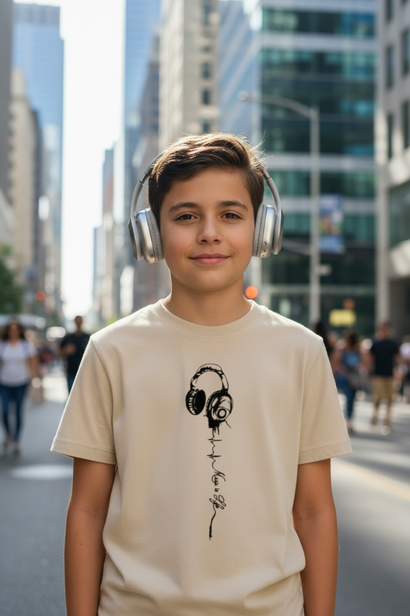 Apricot Headphones T-Shirt