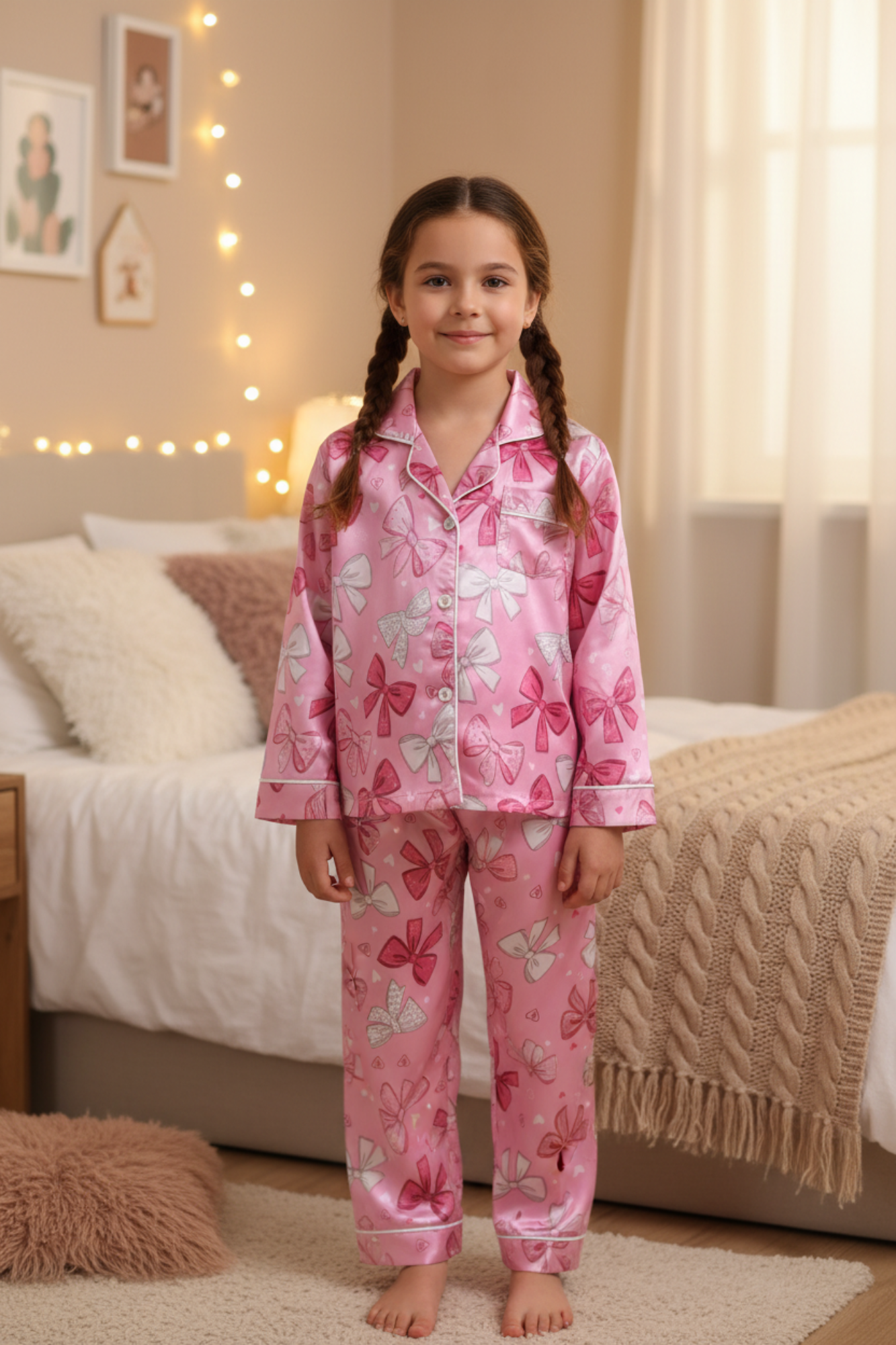 Pink Pajamas with Bows