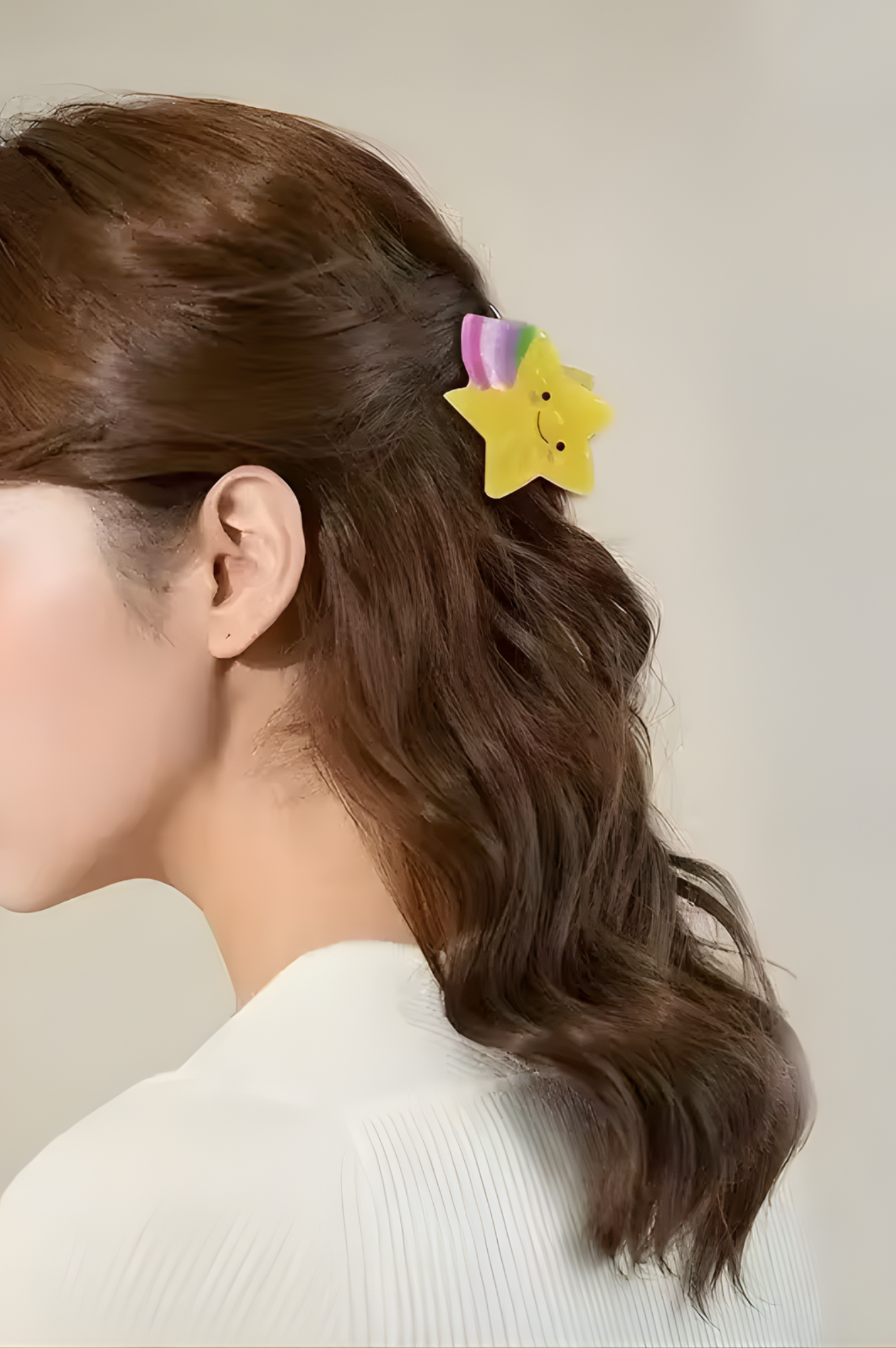 Mini Claw Clip - Rainbow Star