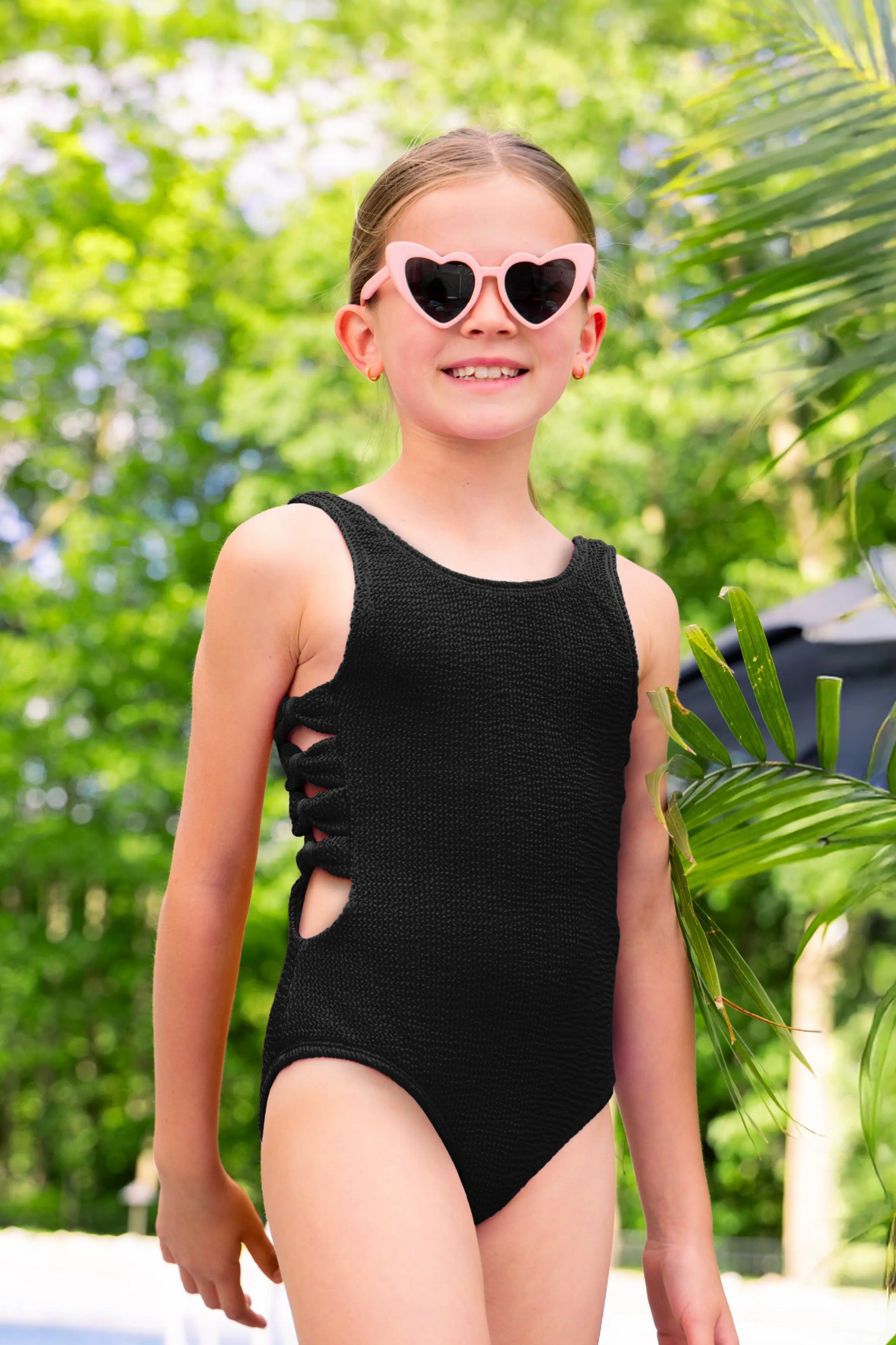 Black Layla Crinkle One Piece Swimsuit